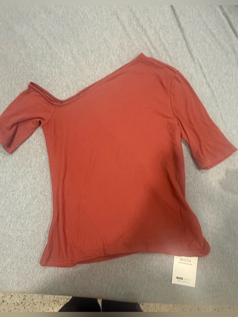 MOTF Rust Red One-Shoulder Women’s Top